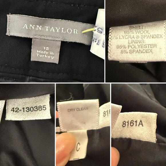 Ann Taylor Pants Size 12 Black Wool Blend Classic Career Essentials Straight Leg - Picture 4 of 14